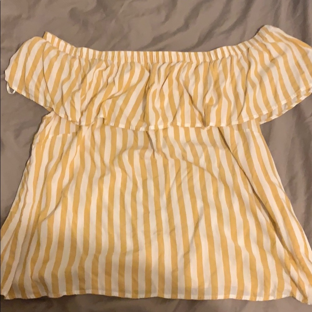 Yellow stripped halter top!